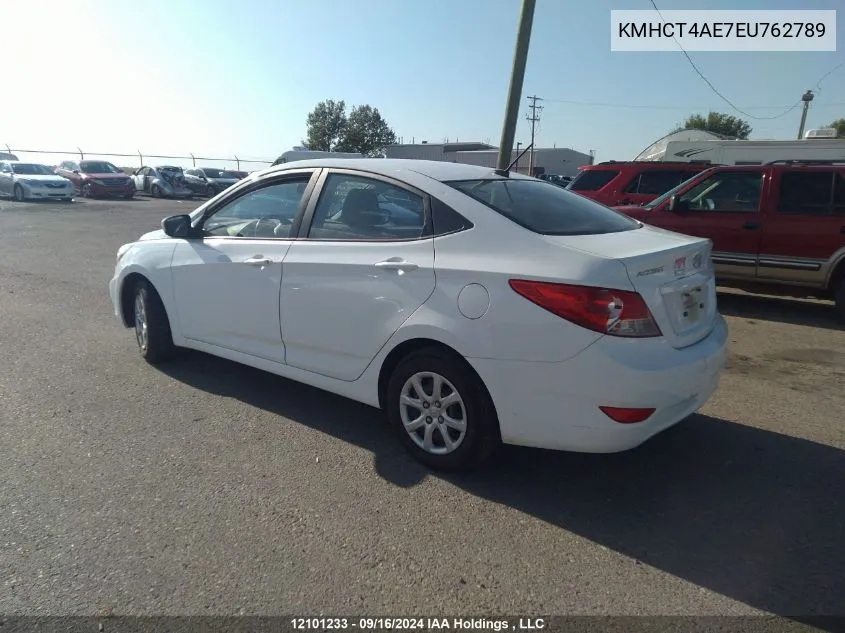 2014 Hyundai Accent L VIN: KMHCT4AE7EU762789 Lot: 12101233