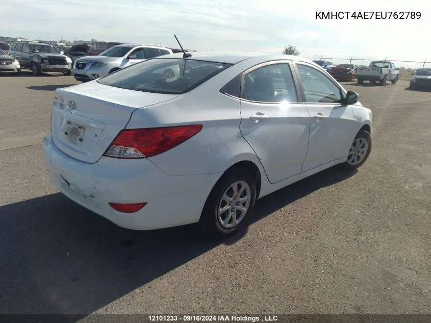 2014 Hyundai Accent L VIN: KMHCT4AE7EU762789 Lot: 12101233