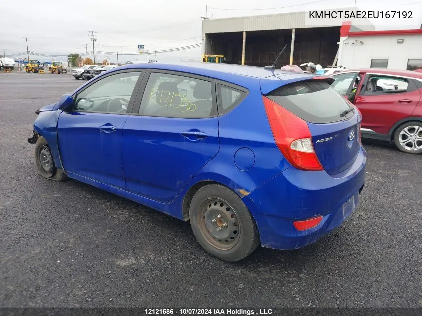 KMHCT5AE2EU167192 2014 Hyundai Accent Gl