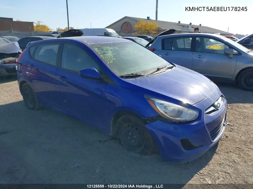 2014 Hyundai Accent Gl VIN: KMHCT5AE8EU178245 Lot: 12125559