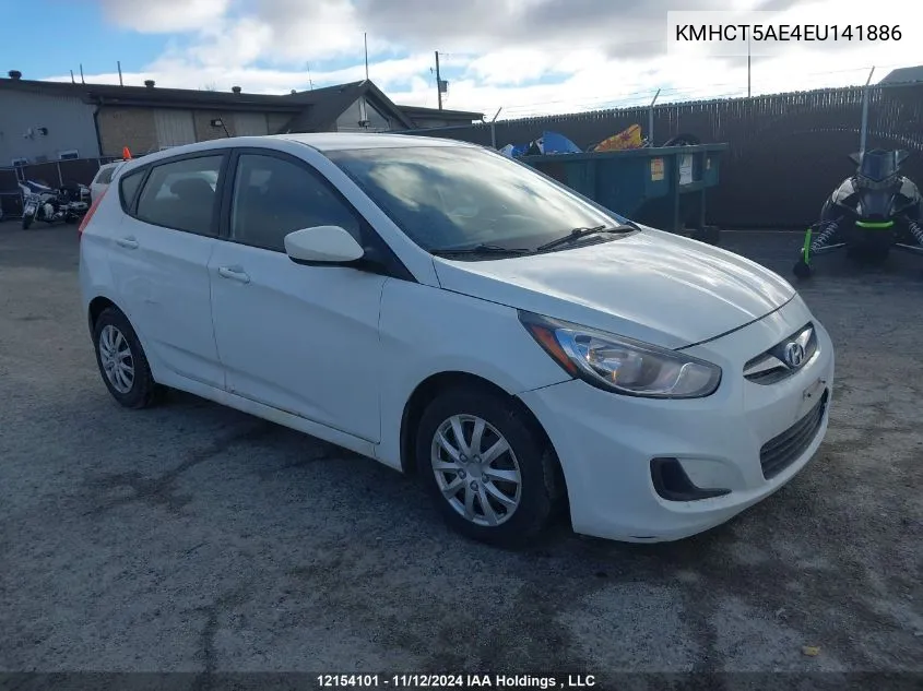 2014 Hyundai Accent Gls/Gs VIN: KMHCT5AE4EU141886 Lot: 12154101