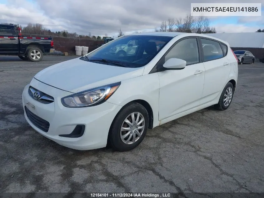 2014 Hyundai Accent Gls/Gs VIN: KMHCT5AE4EU141886 Lot: 12154101