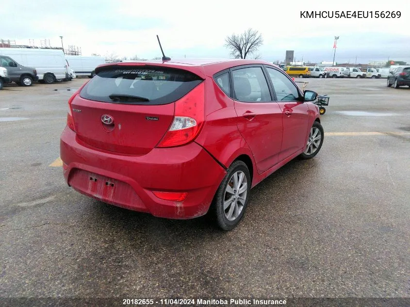 2014 Hyundai Accent Gls VIN: KMHCU5AE4EU156269 Lot: 20182655