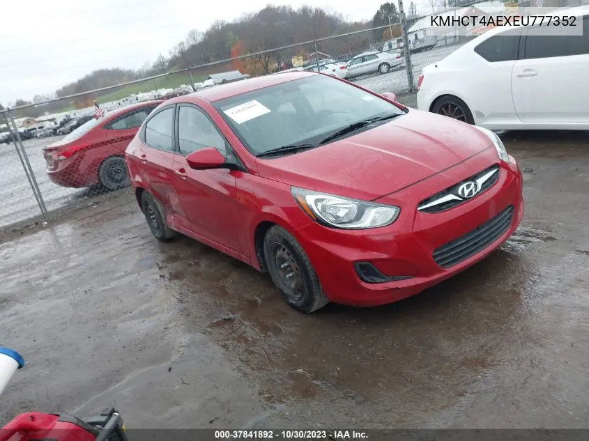 2014 Hyundai Accent Gls VIN: KMHCT4AEXEU777352 Lot: 37841892