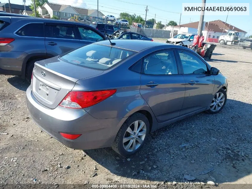 2014 Hyundai Accent Gls/Se VIN: KMHCU4AE4EU669063 Lot: 39904408