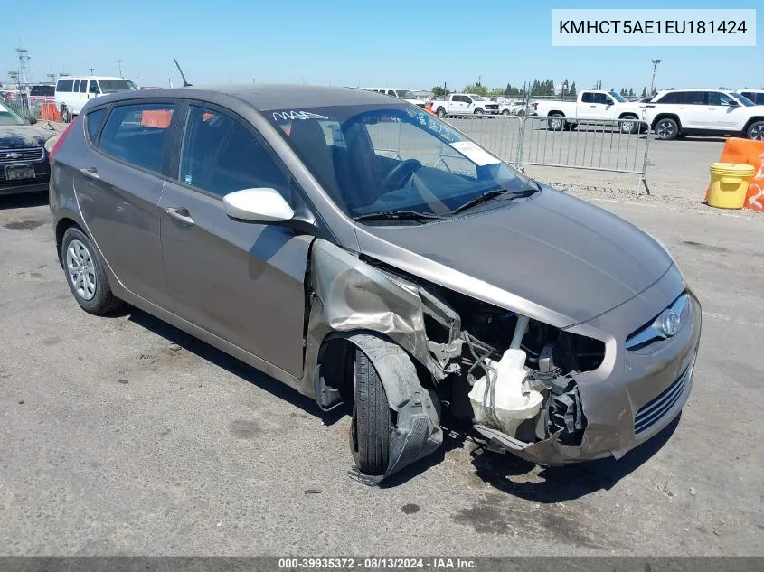 KMHCT5AE1EU181424 2014 Hyundai Accent Gs