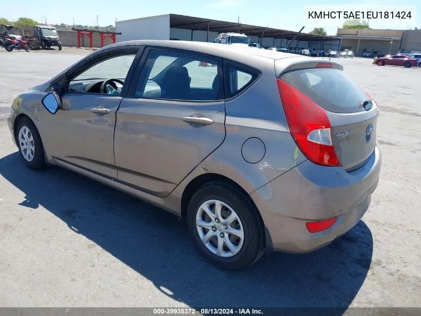 KMHCT5AE1EU181424 2014 Hyundai Accent Gs