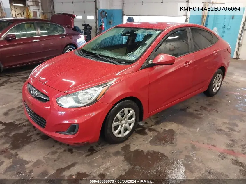 2014 Hyundai Accent Gls VIN: KMHCT4AE2EU706064 Lot: 40069079