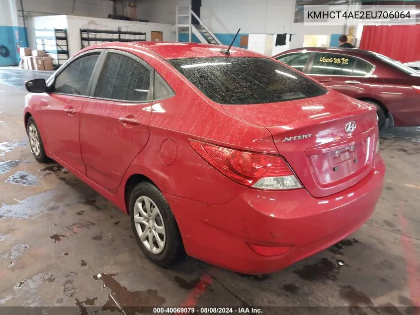 2014 Hyundai Accent Gls VIN: KMHCT4AE2EU706064 Lot: 40069079