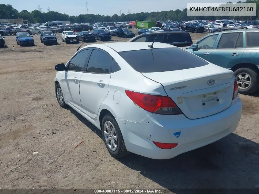 2014 Hyundai Accent Gls VIN: KMHCT4AE8EU682160 Lot: 40087115