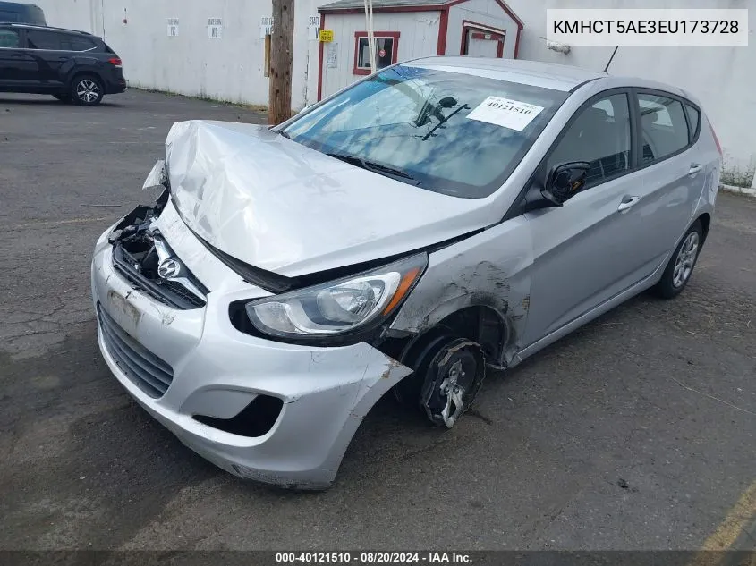 2014 Hyundai Accent Gs VIN: KMHCT5AE3EU173728 Lot: 40121510