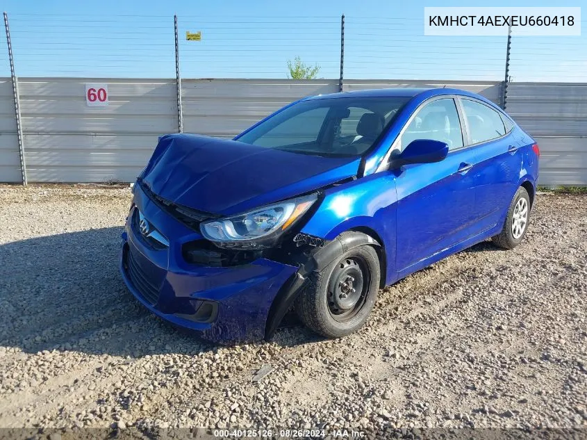 KMHCT4AEXEU660418 2014 Hyundai Accent Gls