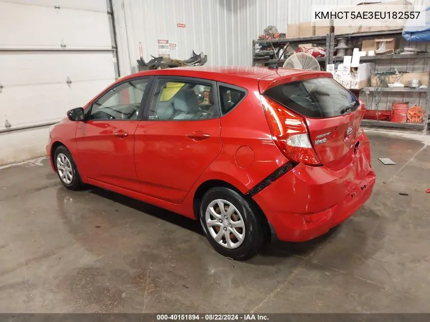 2014 Hyundai Accent Gs VIN: KMHCT5AE3EU182557 Lot: 40151894