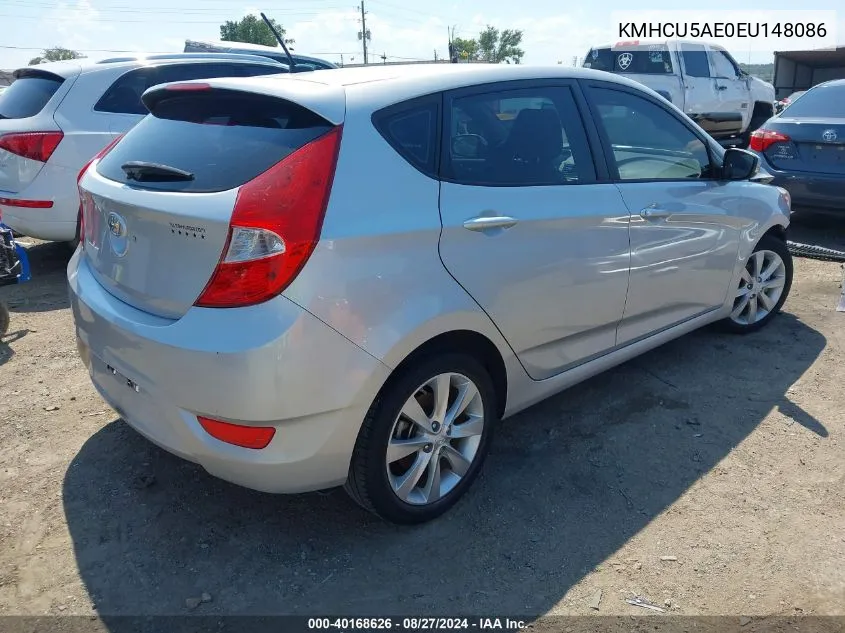 2014 Hyundai Accent Se VIN: KMHCU5AE0EU148086 Lot: 40168626