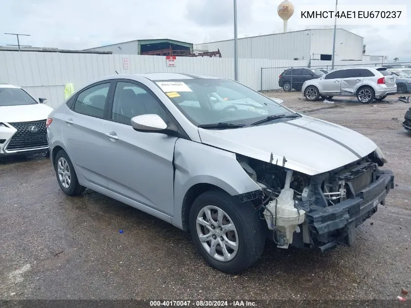 KMHCT4AE1EU670237 2014 Hyundai Accent Gls