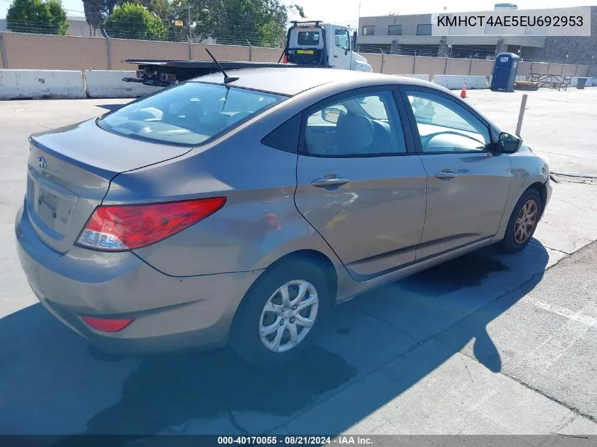 KMHCT4AE5EU692953 2014 Hyundai Accent Gls