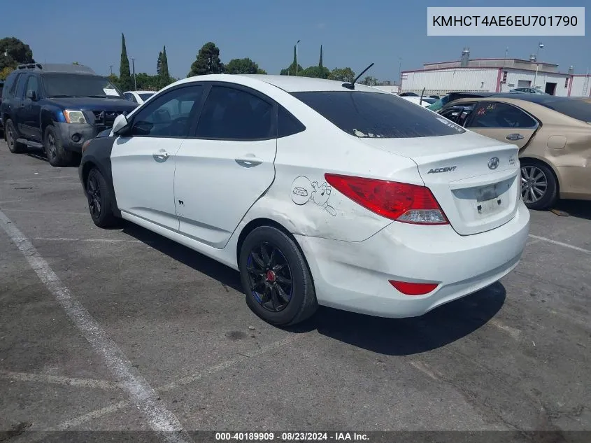 KMHCT4AE6EU701790 2014 Hyundai Accent Gls