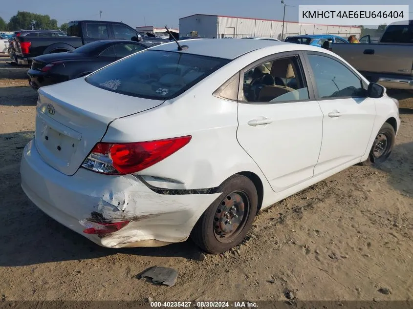 2014 Hyundai Accent Gls VIN: KMHCT4AE6EU646404 Lot: 40235427