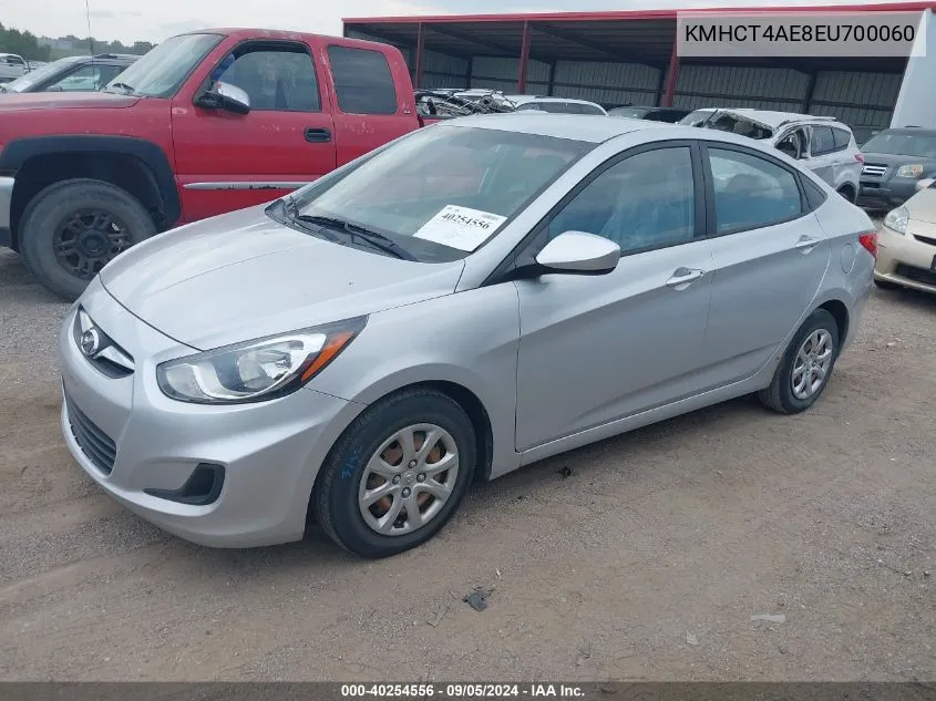 2014 Hyundai Accent Gls VIN: KMHCT4AE8EU700060 Lot: 40254556