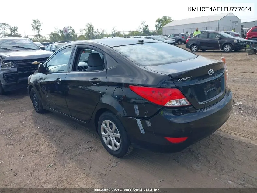 2014 Hyundai Accent Gls VIN: KMHCT4AE1EU777644 Lot: 40255053