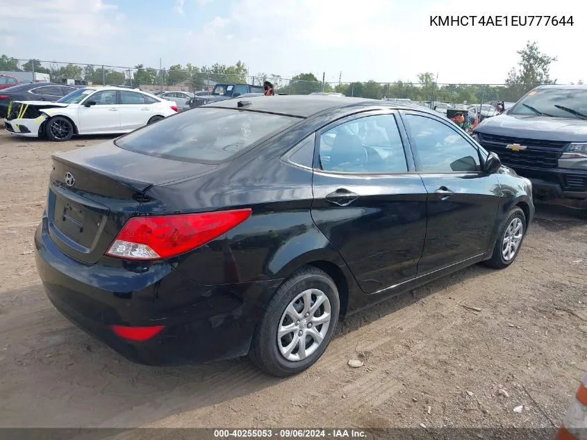 2014 Hyundai Accent Gls VIN: KMHCT4AE1EU777644 Lot: 40255053