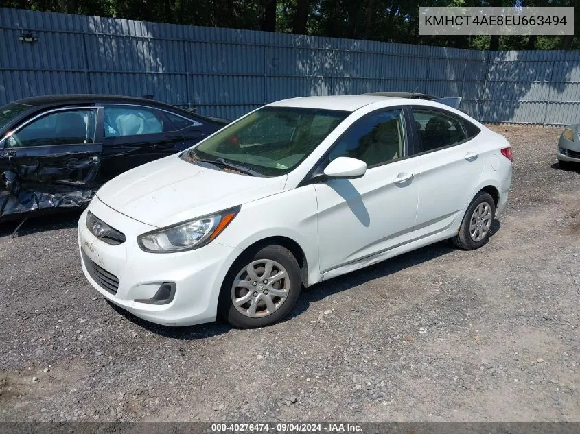 2014 Hyundai Accent Gls VIN: KMHCT4AE8EU663494 Lot: 40276474