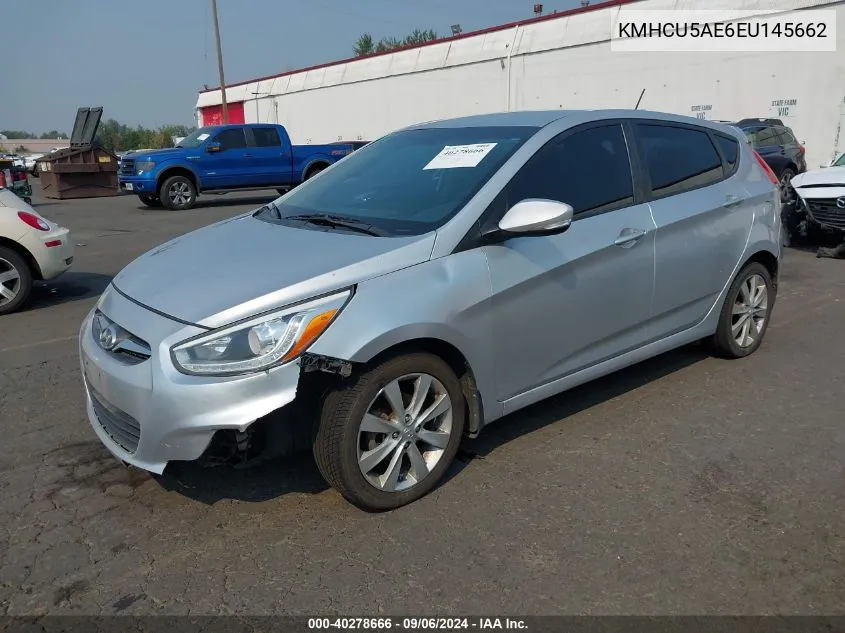 2014 Hyundai Accent Se VIN: KMHCU5AE6EU145662 Lot: 40278666