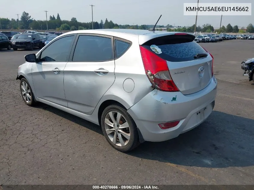 2014 Hyundai Accent Se VIN: KMHCU5AE6EU145662 Lot: 40278666