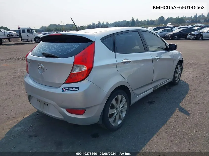 2014 Hyundai Accent Se VIN: KMHCU5AE6EU145662 Lot: 40278666