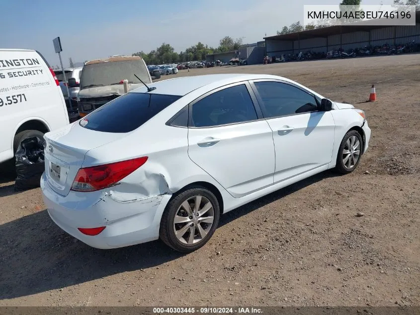 KMHCU4AE3EU746196 2014 Hyundai Accent Gls