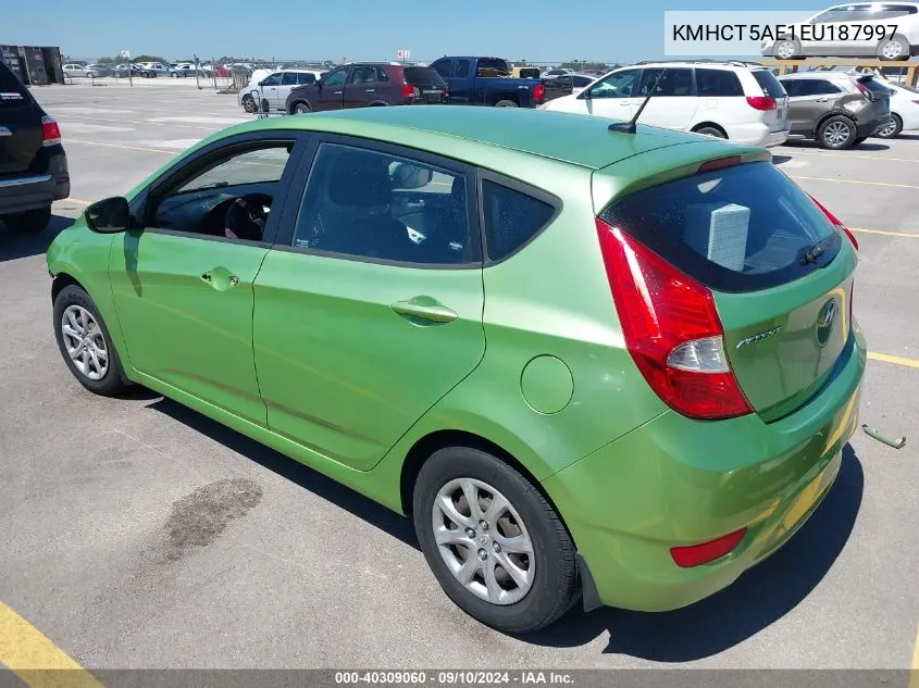 2014 Hyundai Accent Gs VIN: KMHCT5AE1EU187997 Lot: 40309060