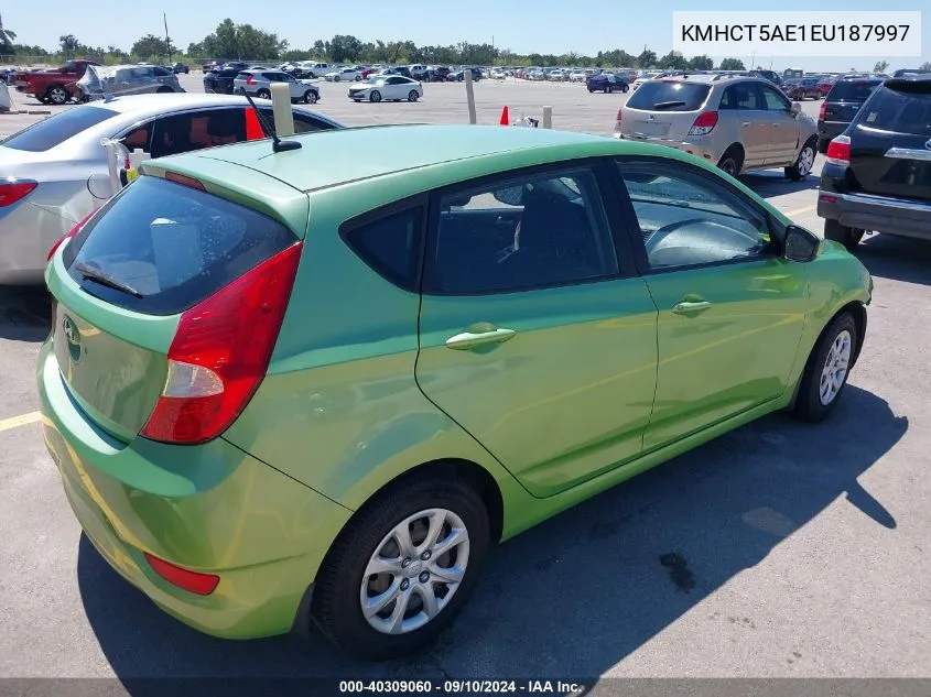 KMHCT5AE1EU187997 2014 Hyundai Accent Gs