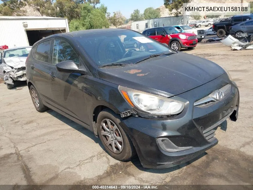 2014 Hyundai Accent Gs VIN: KMHCT5AEXEU158188 Lot: 40314643