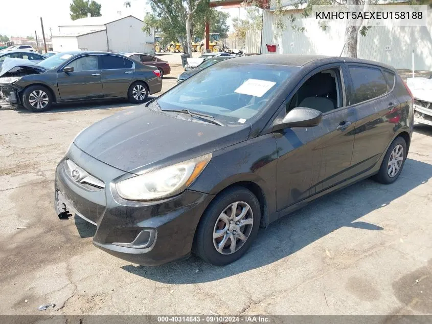 2014 Hyundai Accent Gs VIN: KMHCT5AEXEU158188 Lot: 40314643