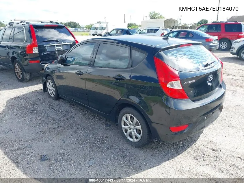 2014 Hyundai Accent Gs VIN: KMHCT5AE7EU184070 Lot: 40317449