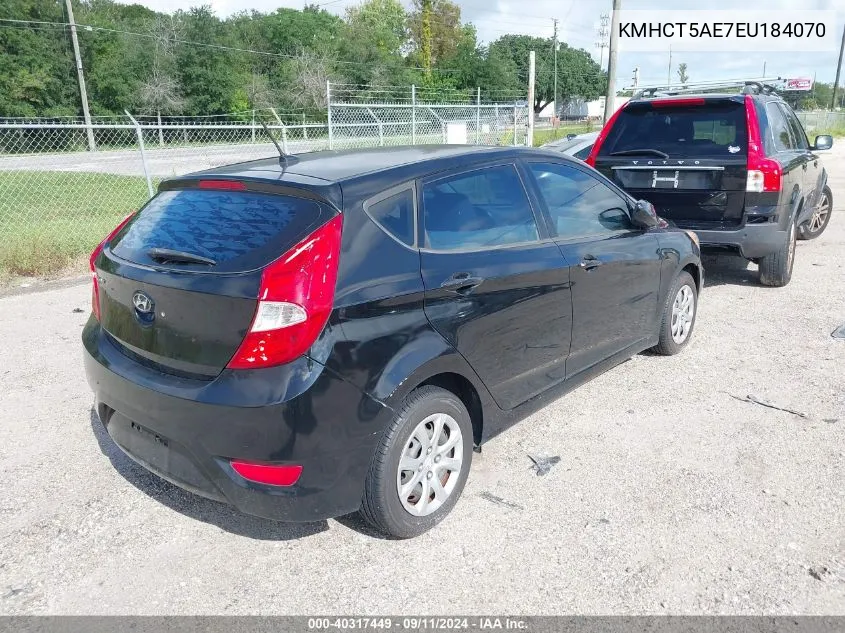 2014 Hyundai Accent Gs VIN: KMHCT5AE7EU184070 Lot: 40317449