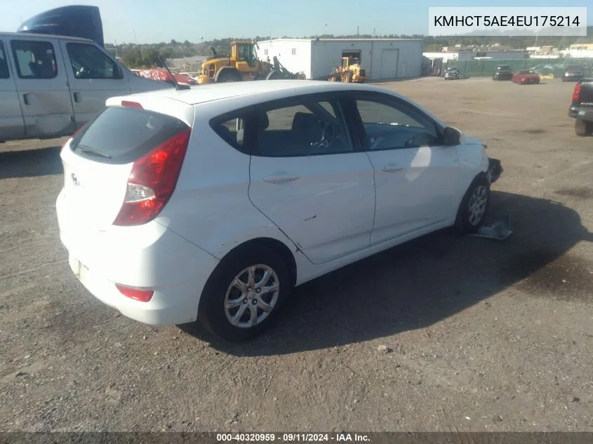 KMHCT5AE4EU175214 2014 Hyundai Accent Gs