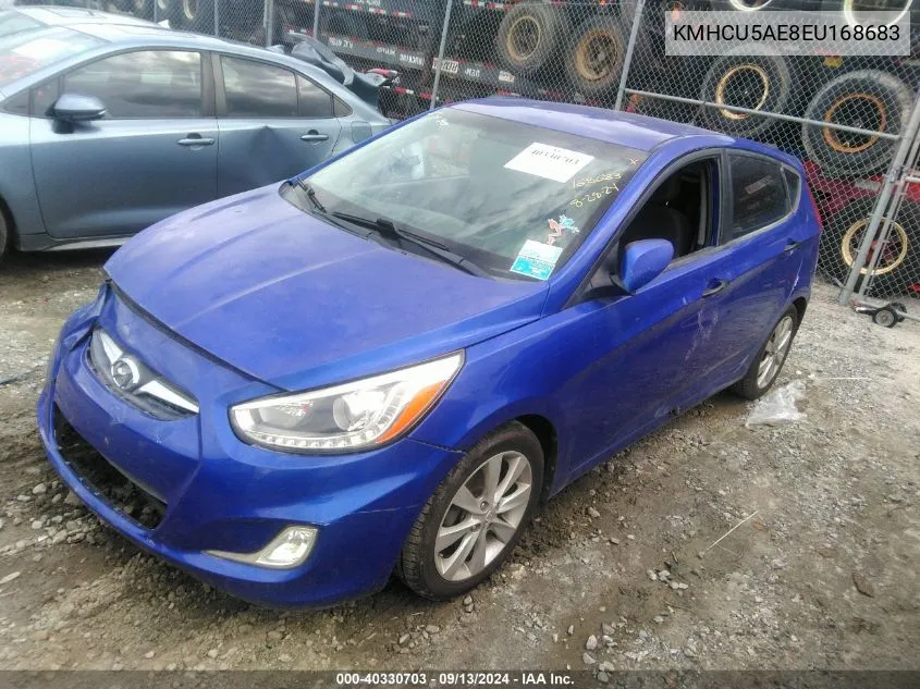 2014 Hyundai Accent Gls/Se VIN: KMHCU5AE8EU168683 Lot: 40330703