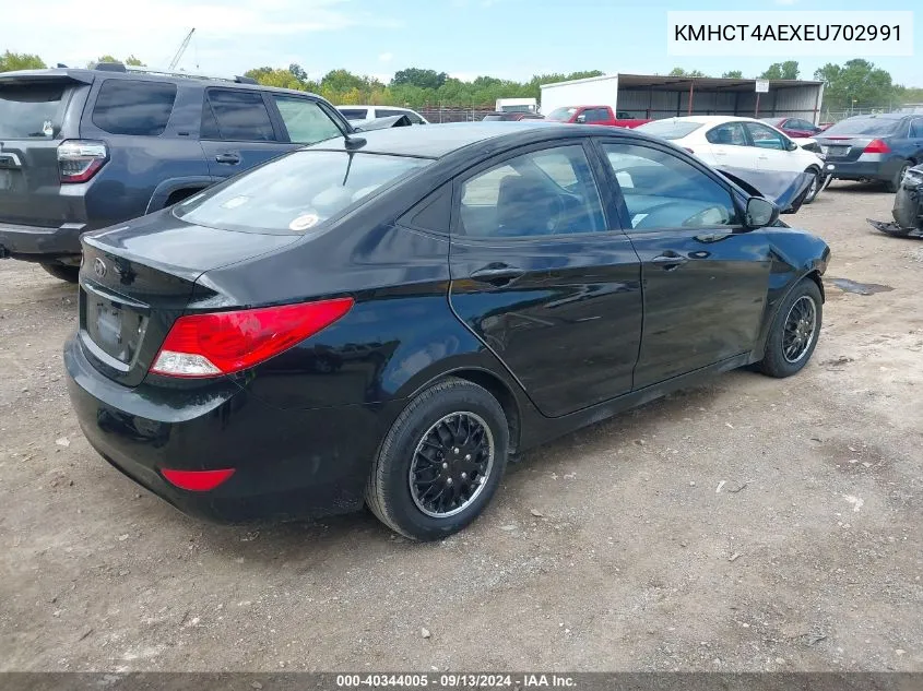 2014 Hyundai Accent Gls VIN: KMHCT4AEXEU702991 Lot: 40344005