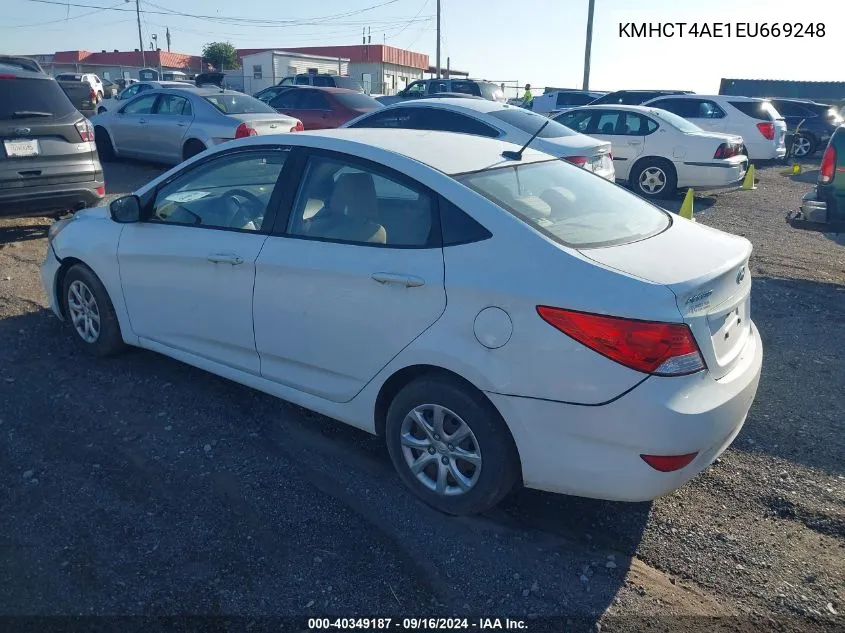 2014 Hyundai Accent Gls/Gs VIN: KMHCT4AE1EU669248 Lot: 40349187