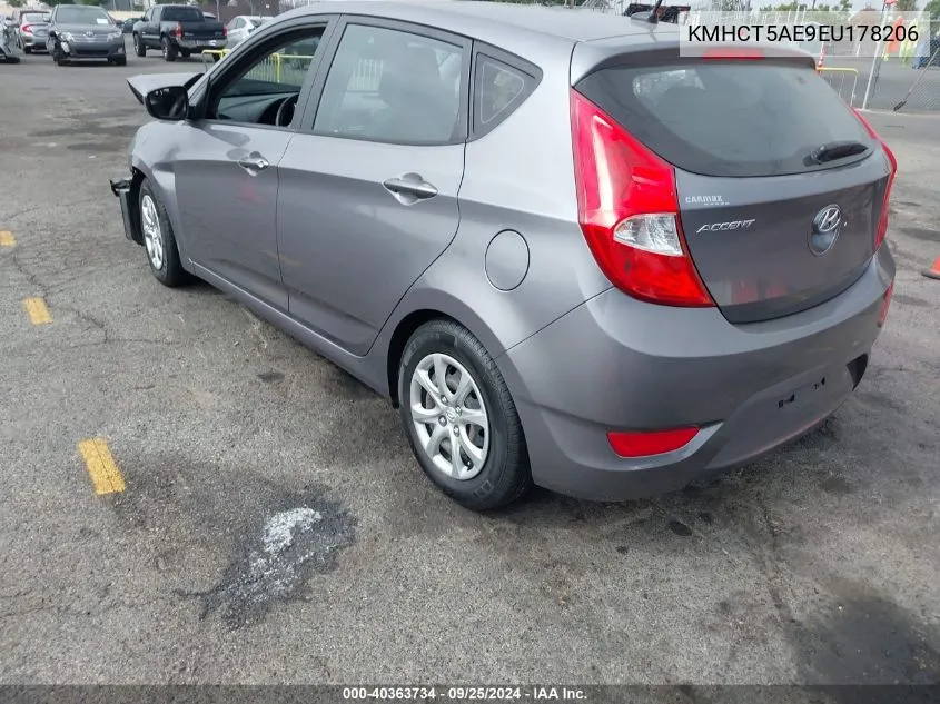 2014 Hyundai Accent Gs VIN: KMHCT5AE9EU178206 Lot: 40363734