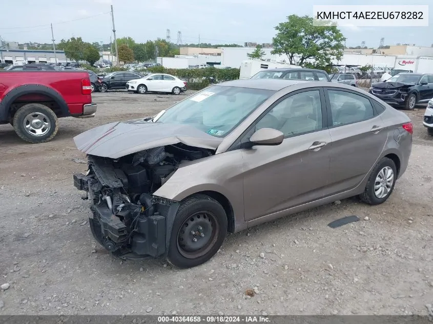 2014 Hyundai Accent Gls VIN: KMHCT4AE2EU678282 Lot: 40364658