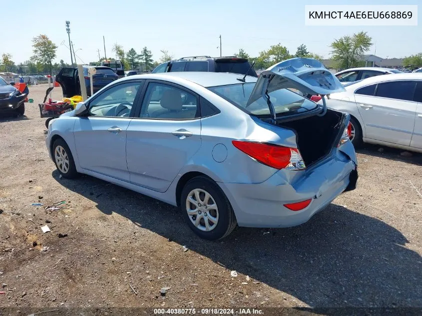 2014 Hyundai Accent Gls VIN: KMHCT4AE6EU668869 Lot: 40380775