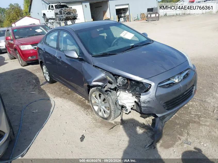 2014 Hyundai Accent Gls VIN: KMHCU4AE4EU766361 Lot: 40393076