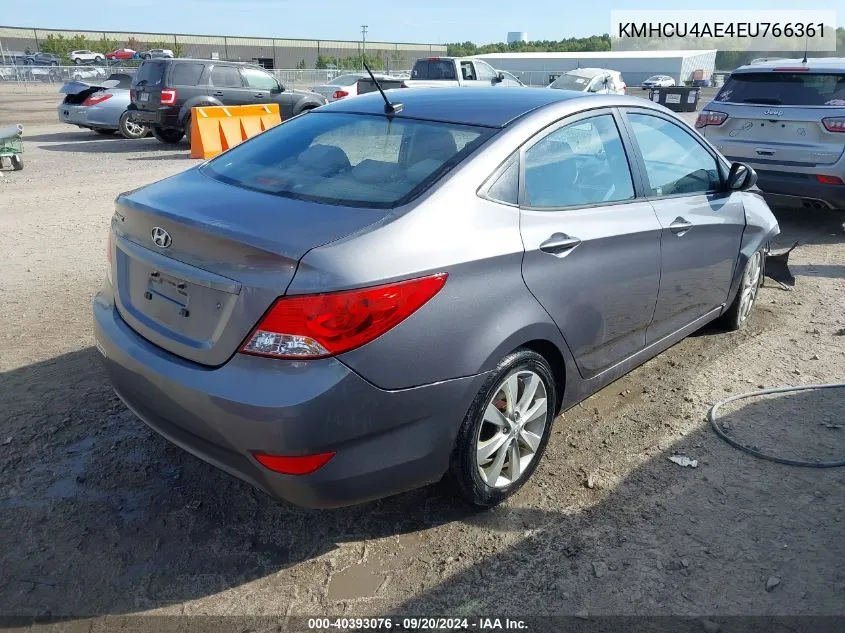 2014 Hyundai Accent Gls VIN: KMHCU4AE4EU766361 Lot: 40393076