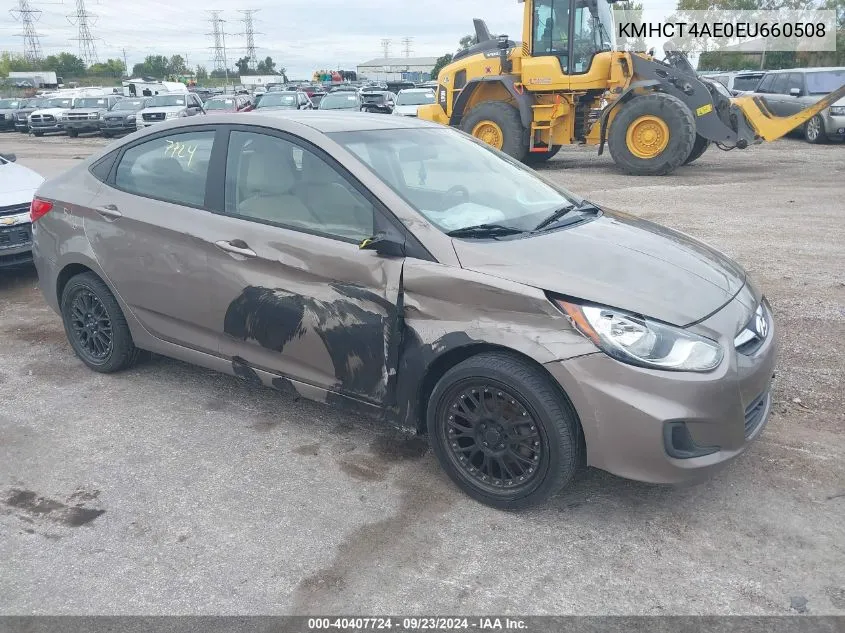 2014 Hyundai Accent Gls/Gs VIN: KMHCT4AE0EU660508 Lot: 40407724