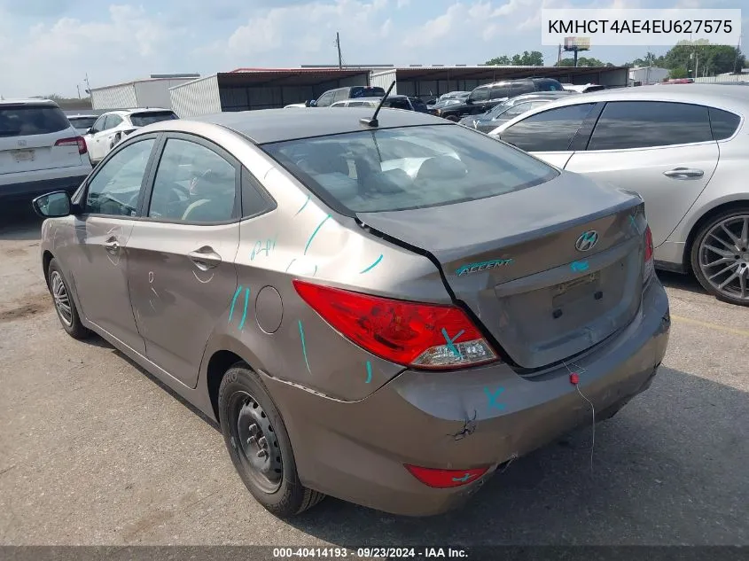 2014 Hyundai Accent Gls/Gs VIN: KMHCT4AE4EU627575 Lot: 40414193