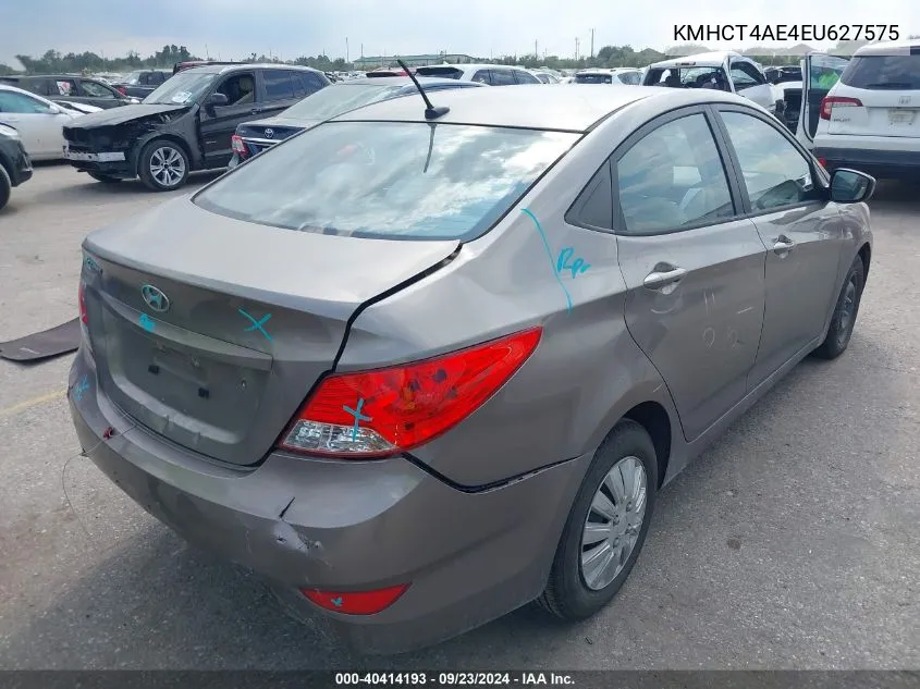 2014 Hyundai Accent Gls/Gs VIN: KMHCT4AE4EU627575 Lot: 40414193