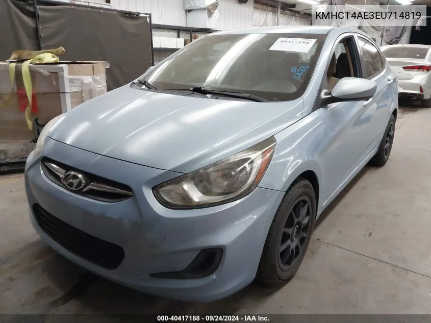 2014 Hyundai Accent Gls/Gs VIN: KMHCT4AE3EU714819 Lot: 40417188