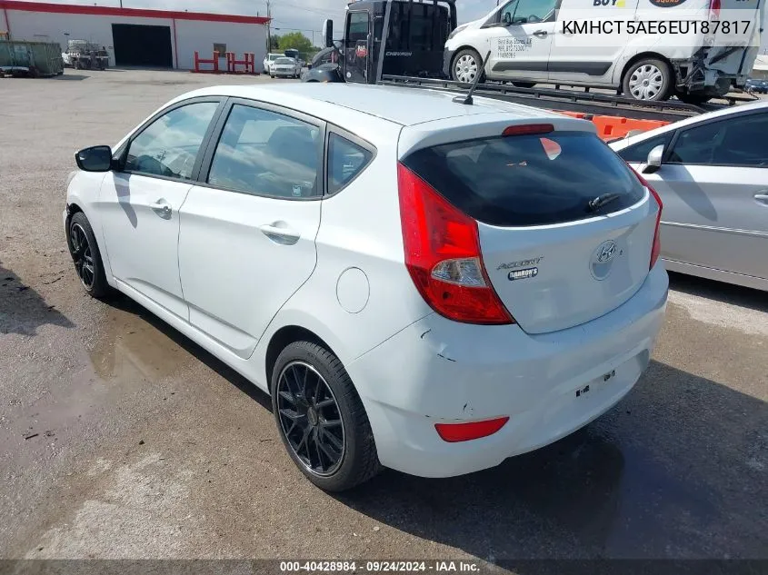 KMHCT5AE6EU187817 2014 Hyundai Accent Gs